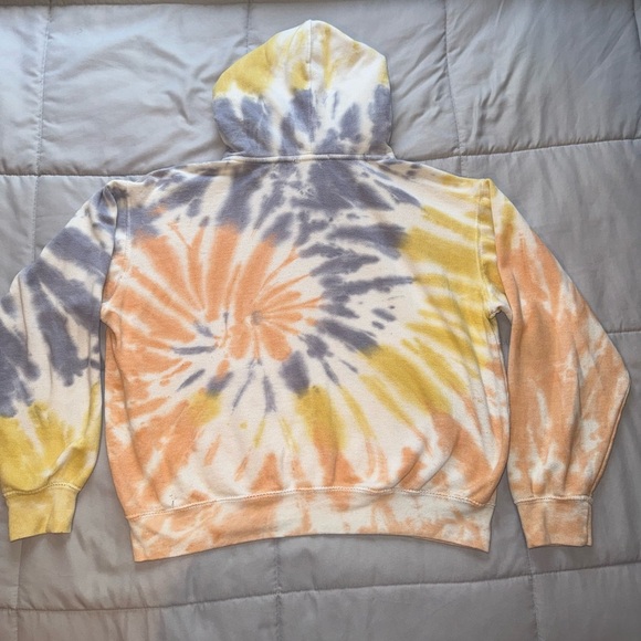 Forever 21 Tie-Dye Hoodie in Yellow, Purple, and Orange Size Large - Picture 3 of 3